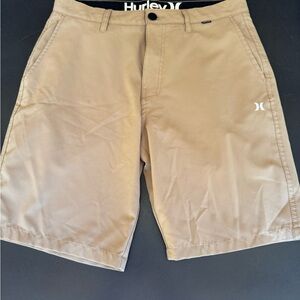 Hurley Tan Flat Front Shorts Casual Style